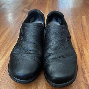 Clarks Collection Womens Shoes Size 12M Black Slip on Leather Comfort